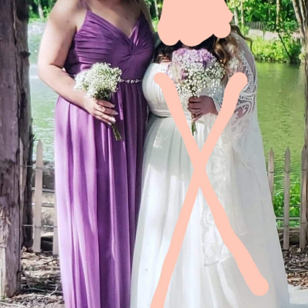 David's Bridal Full Length Bridesmaid Dress - Iris